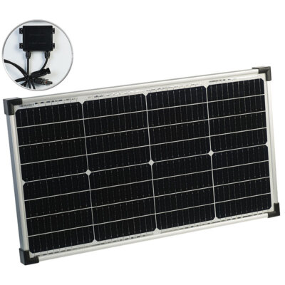 (0% MwSt) revolt Solarpanel mit monokristallinen Zellen, 60 W, silber