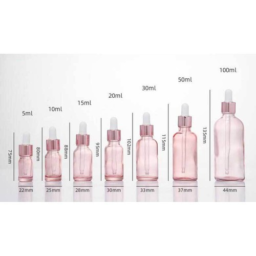 5ml-100ml Pink Glass Dropper Bottle w/ Pipette Perfume Refillable Drop Container - Picture 12 of 15