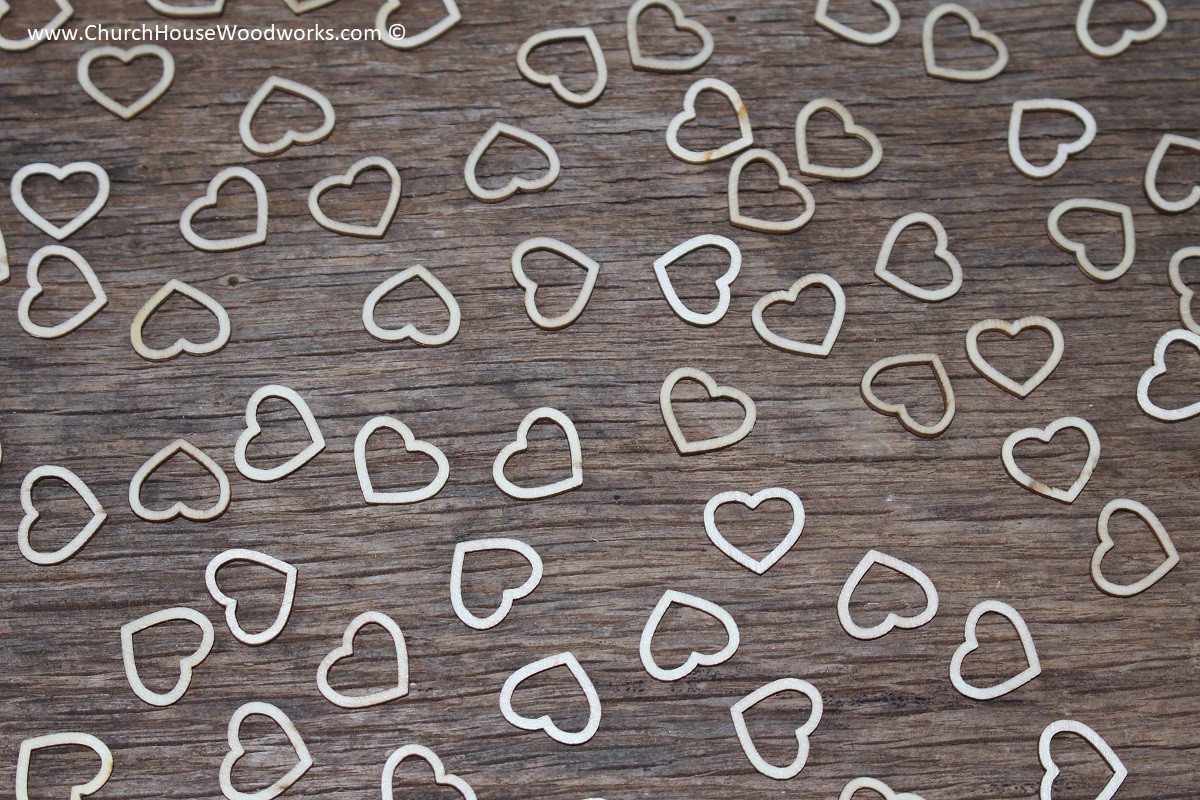 100 Mr & Mrs Wood Hearts – Rustic Wedding Venue Decor, Confetti, Place Settings – Unbranded, USA Shipping