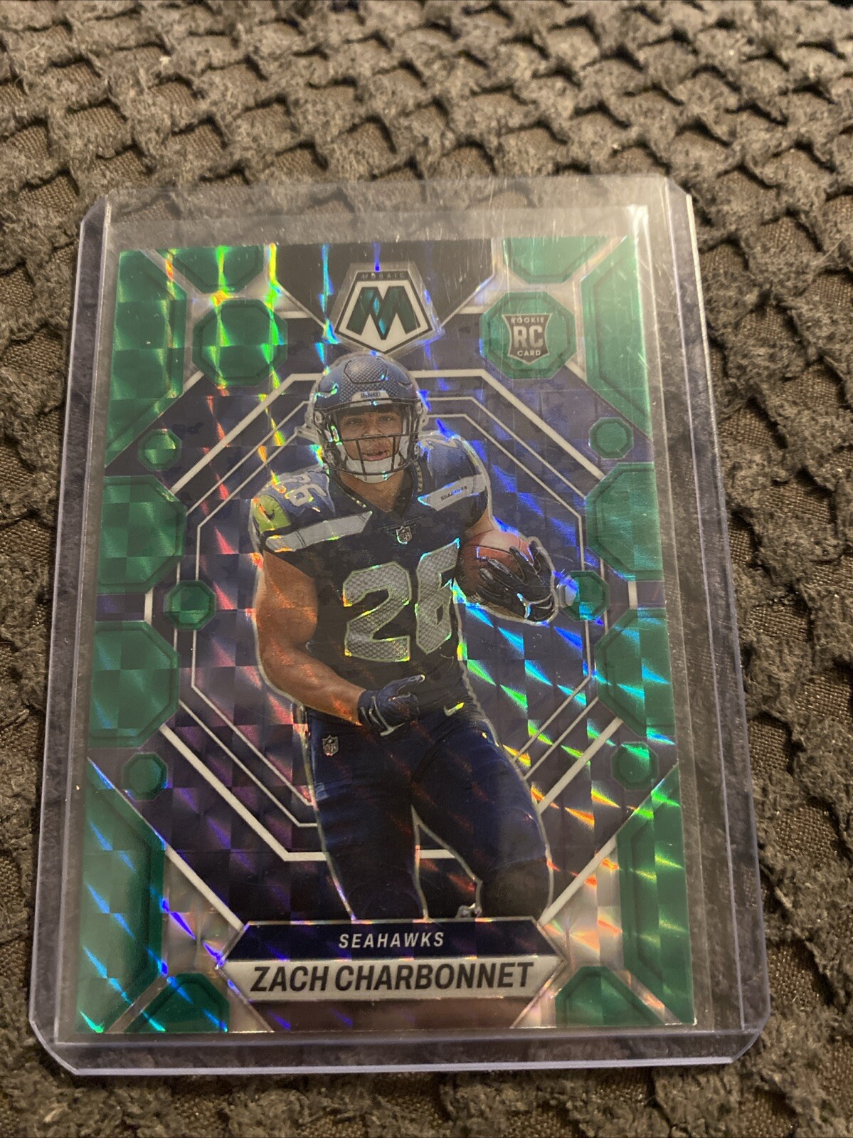 2023 Panini Mosaic Mosaic Green #379 Zach Charbonnet RC