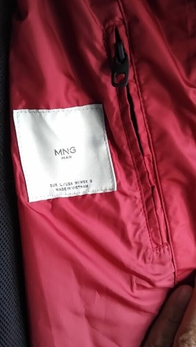 MANGO MENS ZIP UP JACKET Red Size Large in Excellent Condition - Picture 3 of 3