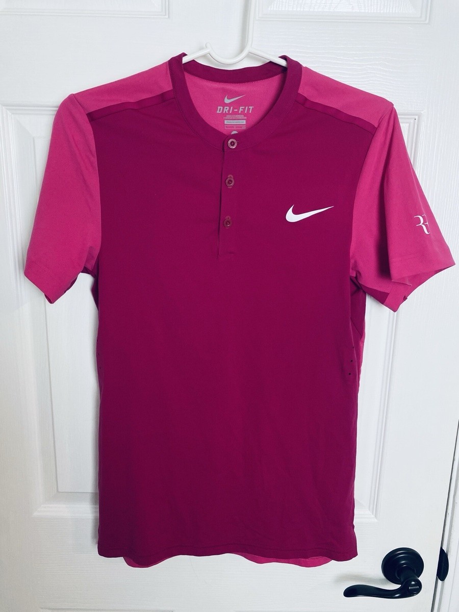 NIKE ヘンリーネックシャツ/Lサイズ（USサイズ）/フェデラー Nike Roger Federer RF 2018 Australian Open Henley Polo