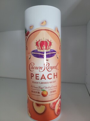 Crown Royal Peach 20oz Handmade Alcohol Adult Drink Summer Skinny Tumbler W/Lid