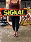 Antique Vintage Old Style Sign Signal Gas Made in USA