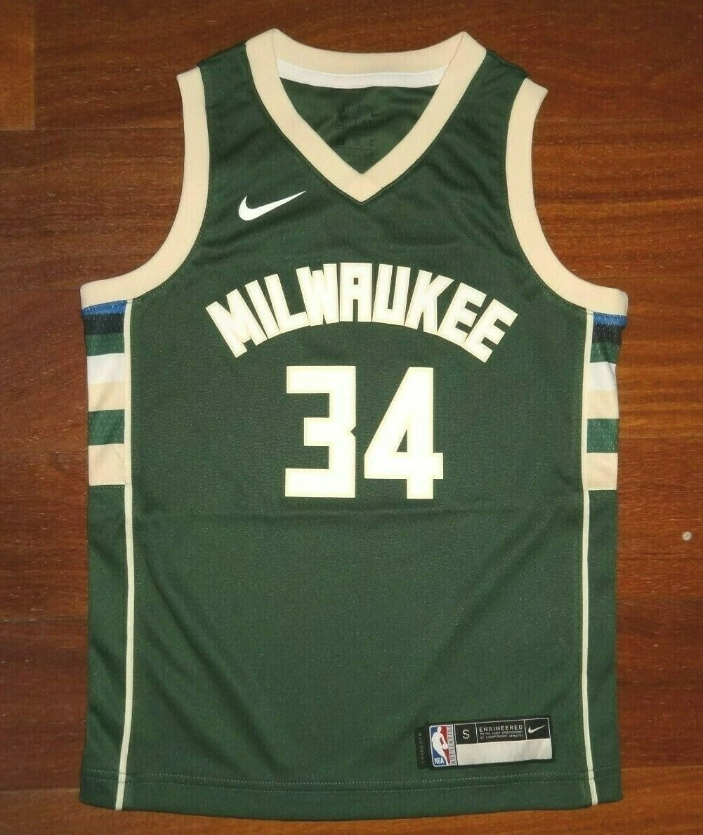  Giannis Antetokounmpo Milwaukee Bucks White #34 Youth 8-20  Alternate Edition Swingman Player Jersey (8) : Sports & Outdoors