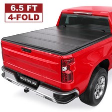 6.5ft 4-fold Frp Hard Bed Tonneau Cover For 2014-2026 Silverado Sierra 1500