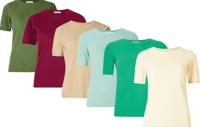 ladies short sleeve knitted tops