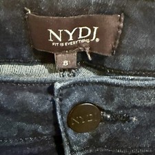 NYDJ Marilyn Straight Jeans Womens 8 Mid Rise Dark Wash