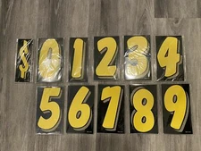 E-Z Windshield Pricing NUMBER Stickers 7 1/2" 11 Dozen Chartreuse Red on Black