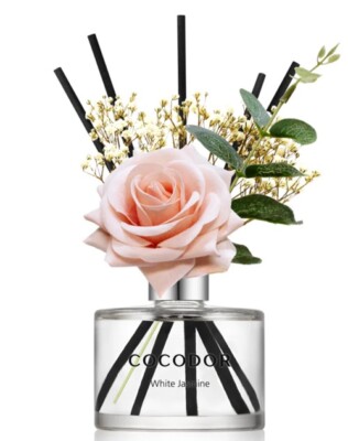 COCODOR Rose Flower Reed Diffuser/White Jasmine/6.7Oz/1Pack / Home Fragrance Sce