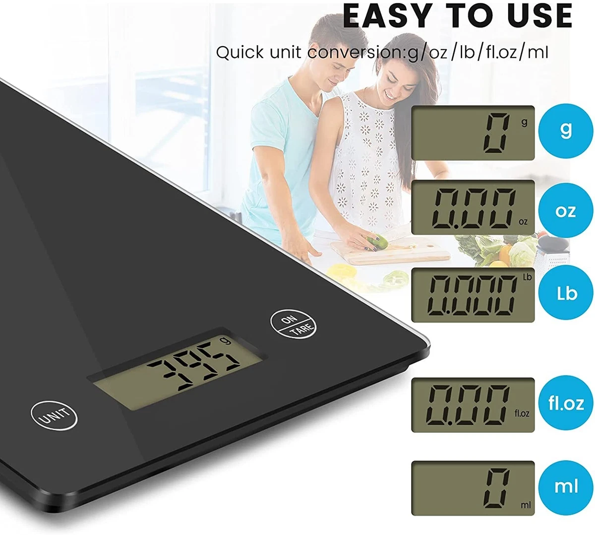 Digital Kitchen Scale Food Scale Digital Weight Grams (g) and Ounce (oz)  Units