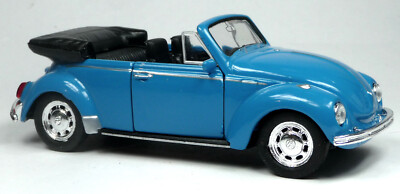 VW Käfer Cabrio Modellauto ca. 12 cm blau Spritzguss Neuware von WELLY