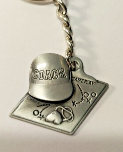 Coach Theme Pewter Metal Keyring Sports Keychain - Picture 3 of 11