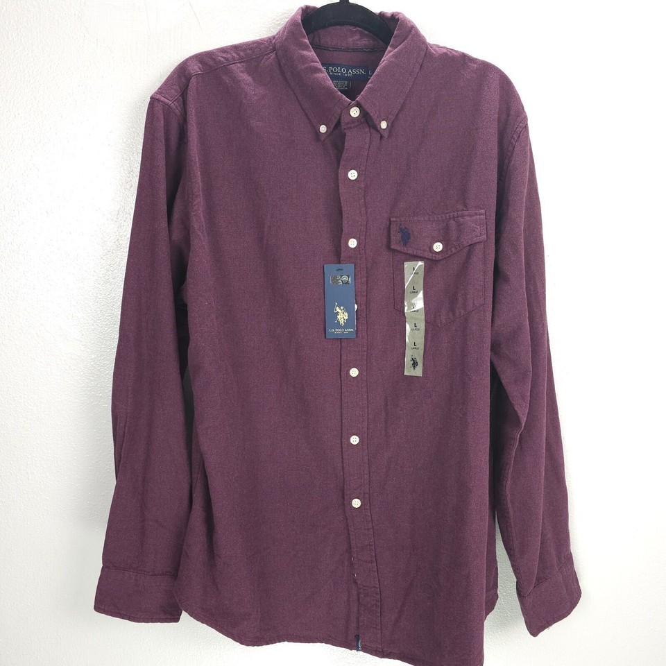 Bundle of 3 U.S. Polo Assn Men's Button Down Shirt Long Sleeve Plaid