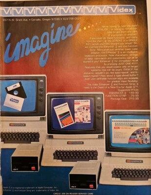 1982 Apple II Videx Enhancer ][ Print Ad