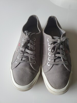 Superga Unisex Low-Top Platform Lace Up Tennis Shoes Sneakers  Grey size 39.5
