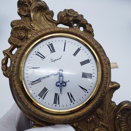 Vintage Imperial Brass Mantle Clock Italy - Not Working - Picture 9 of 16