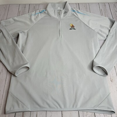 Adidas Bali Hai 1/4 Zip Pullover Golf Shirt Jacket Mens XL Gray Long Sleeve