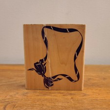 1992 Rubber Stampede Posh Impressions Wood Mounted Stamp Z-131-G Ribbon Frame