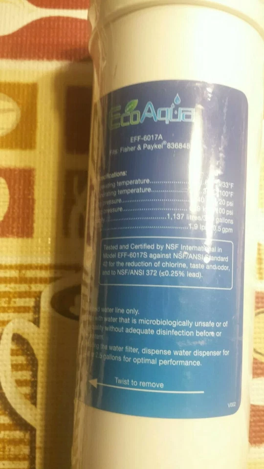 New ECO AQUA EFF-6017A Water Filter for Amana Fisher & Paykel  - Image 2 of 4