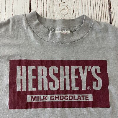 Vintage Hershey's Selec-T Tee Jays Men's Short Sleeve T Shirt Gray Large