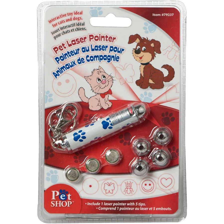 Pet Laser Pointer with 5 Tips Assorted Styles