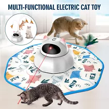 Smart Interactive Cat Toy Auto Rotating Laser Rechargeable Durable Feather Wand
