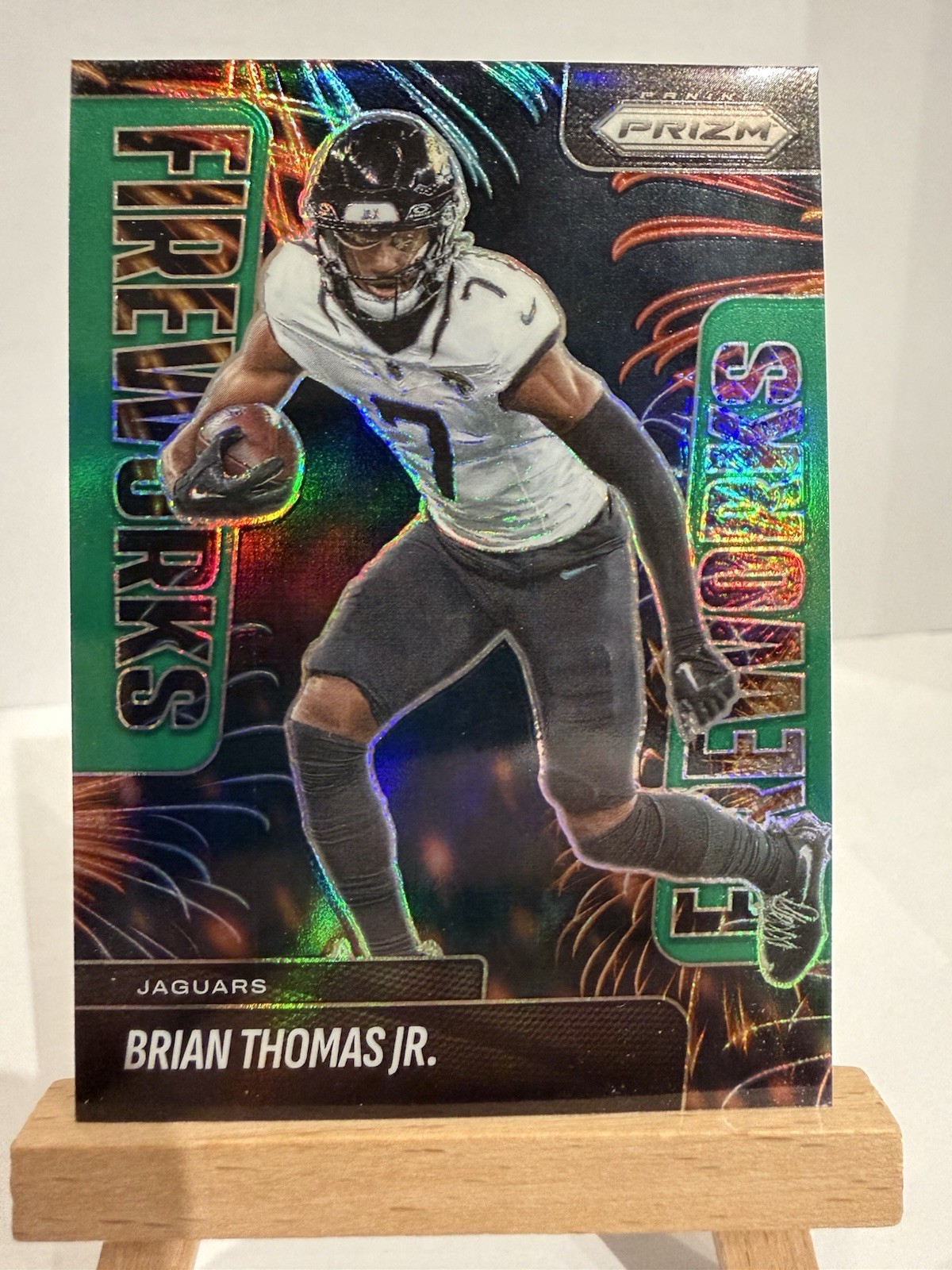2025 Panini Prizm - Fireworks Brian Thomas Jr. #14 Green Prizm
