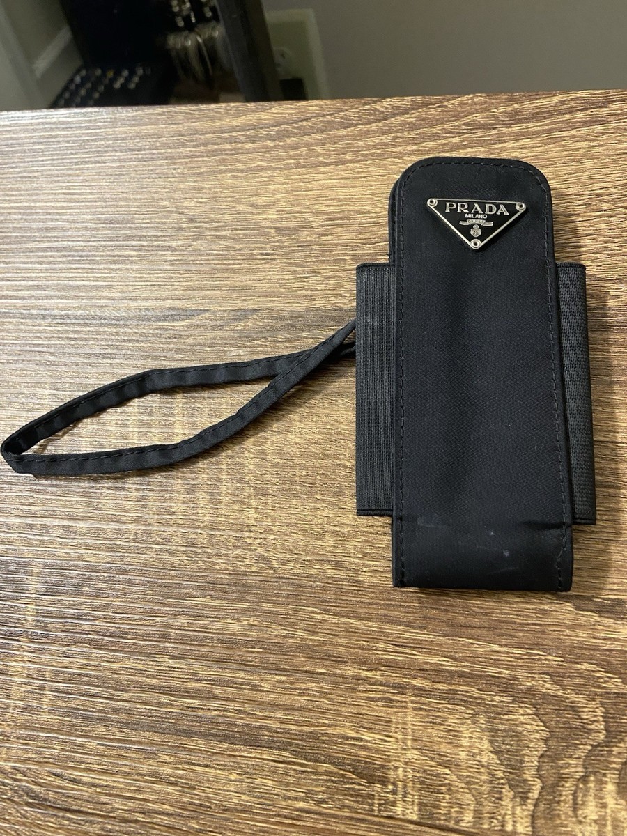 Prada Black Nylon Cigarette Case Multi Pouch Small Bag, Expandable Sides,  Good