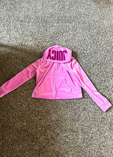 Juicy Couture Pink Velour Full Zip Hoodie w/ Hood  Pockets Women  s L
