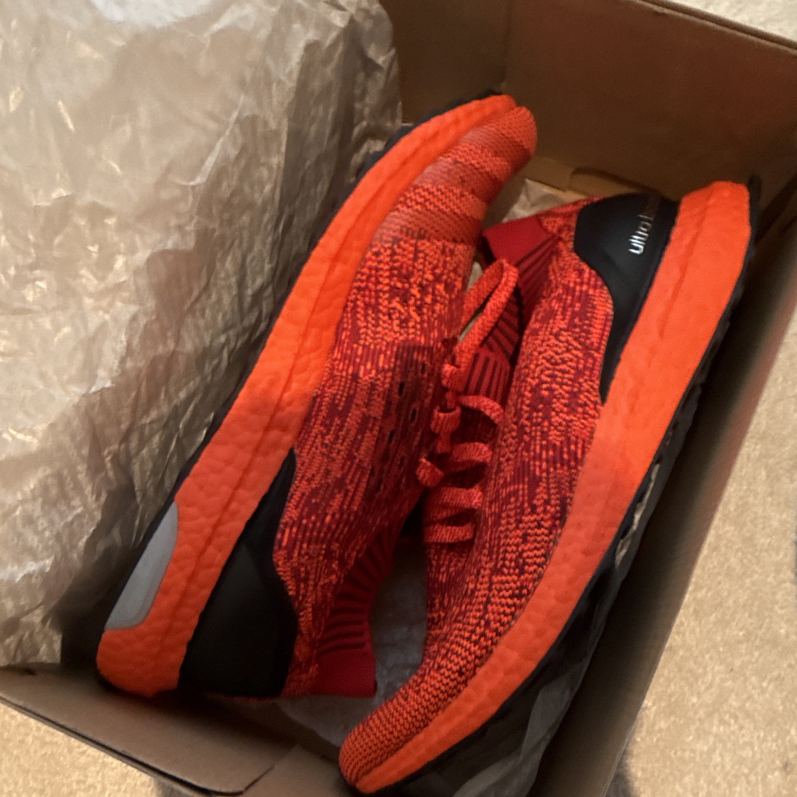 adidas UltraBOOST Uncaged LTD Men’s UK 10.5 Red/Black Low Top Lace-Up BB4678 image 2