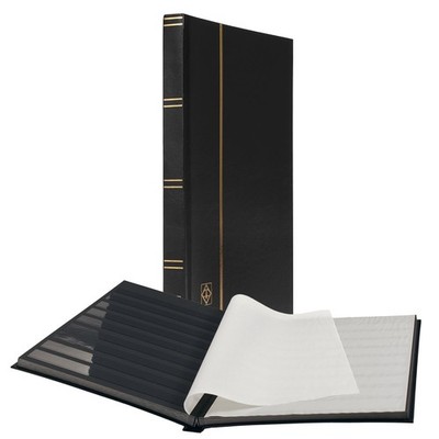 LIGHTHOUSE    BASIC  Hard Cover Stockbook for Stamps   32 Black Cardstock 9 x...