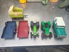 Lot Of Vintage Farm Equipement Including Britians, Tractors, Trailers Etc