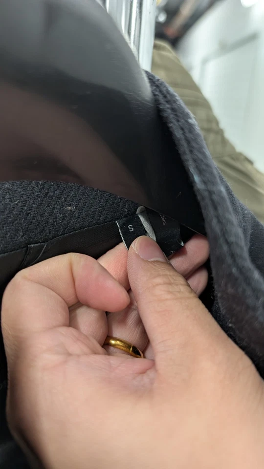 NWT Theory Men's Small Belvin Wool Coat Black Gray - Image 4 of 4