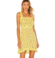 Faithful The Brand Midsummer Lemon Luda Mini Dress Women's Size 8 Floral Yellow