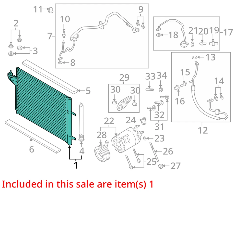 Ford C-Max 2013 2014 2015 2016 condensador de aire acondicionado 128 k OEM Foto 4 de 4