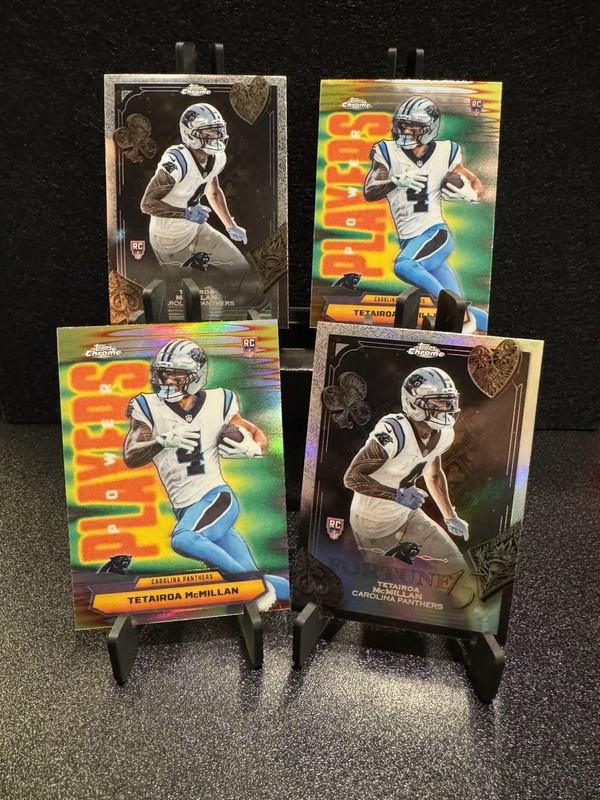Topps 2025 Topps Chrome Tetairoa McMillan Panthers Rookie 4-Card Lot Refractor