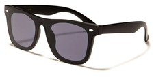 Hipster Classic Sunglasses - Gloss Black Frame - Mirrored Smoke Gray Lens