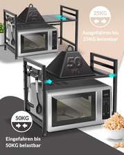 Heldenwunder Mikrowellenregal 2-stufig schwarz Küchenregal