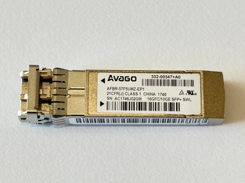 Avago AFBR-57F5UMZ-EP1 SFP+ 10.3125 Gb/s 16/8/4GBase FC 850nm 100m MMF LC DOM