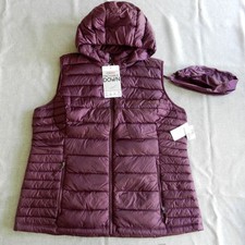 32 Degrees Vest Womens Purple Packable Ultra Light Down Puffer Hooded size OX