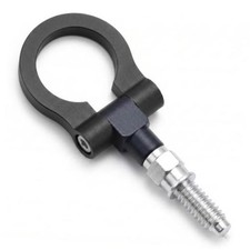 Car Front Bumper Tow Hook, Rustproof Screw-on Racing Style Trailer 1 PC Black