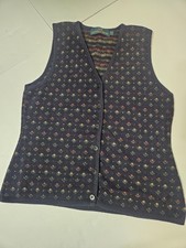 Hawksley & Wright USA Made Floral Pattern Small Cotton Sweater Vest Grandpacore
