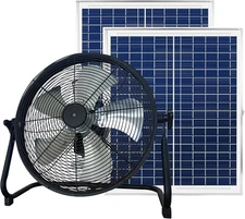 16 Inch Portable Rechargeable Solar Floor/Table Fan, Air Circulation Fan Powered