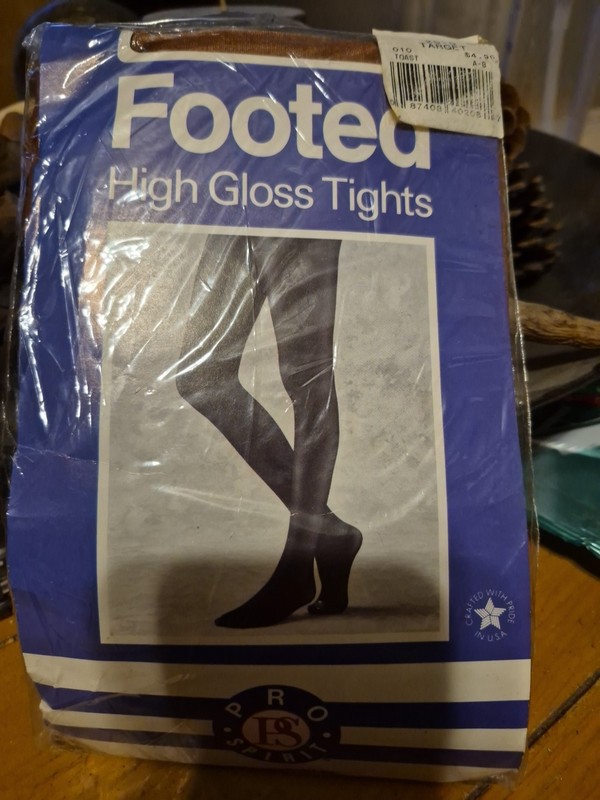 Footed High Gloss Tights Size S/M  Rich Brown