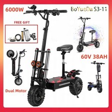 11" BOYUEDA Electric Scooter 6000W 60V 38Ah Adults E-Scooter 85KM/H Off-Road US