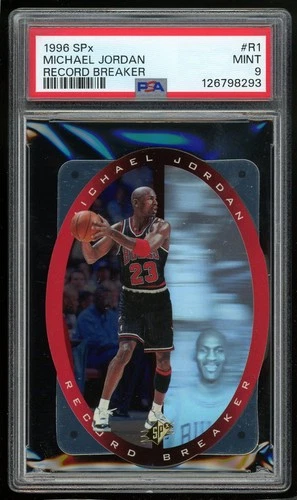 1996 SPx Record Breaker #R1 Michael Jordan Die-cut Basketball Card Insert PSA 9