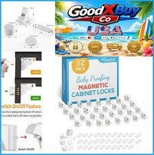 Adhesive Magnetic Cabinet Locks 32 Pack 4 Keys Childproof Drawers Baby Safety