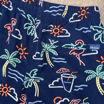 Chubbies Classic Swim Trunks 5.5  The Neon Lights Men s Small Lined Stretch
