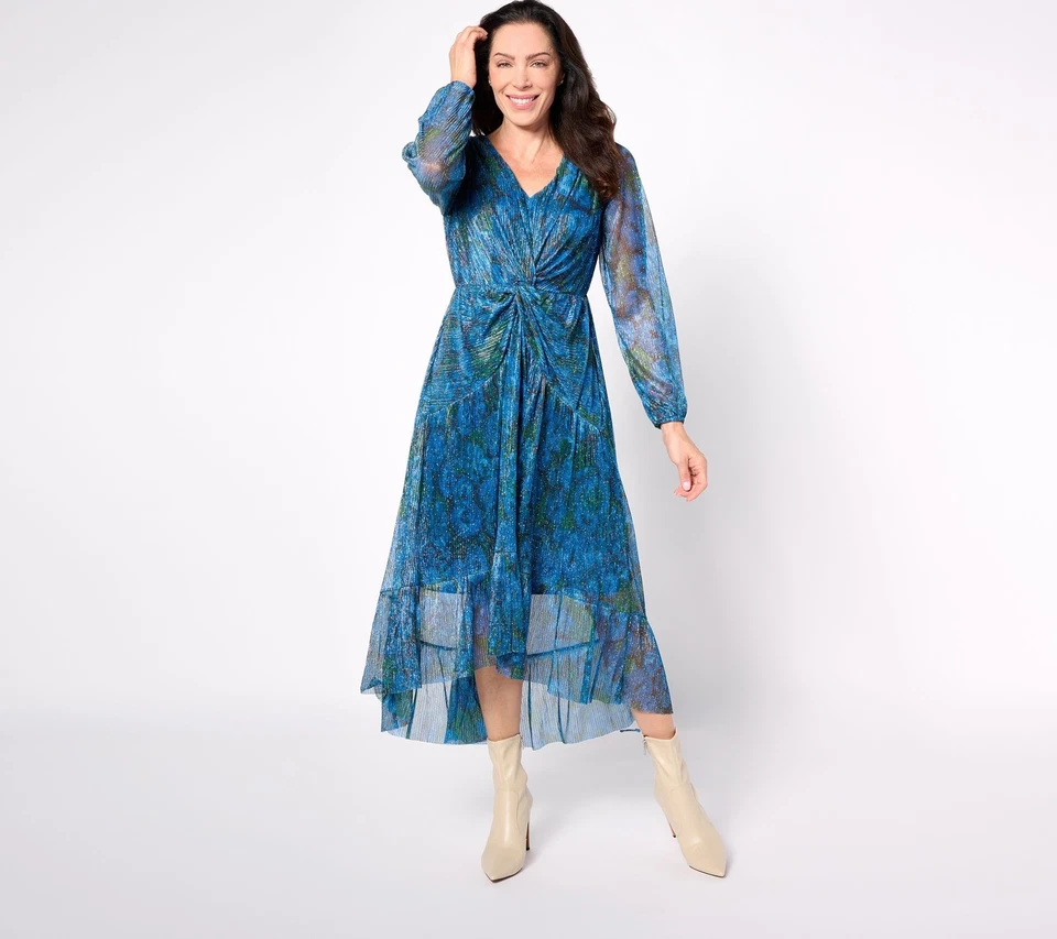 Isaac Mizrahi Live! Women's Dress Sz L Regular Always Foil Multi-colored A624666 - Image 3 of 4